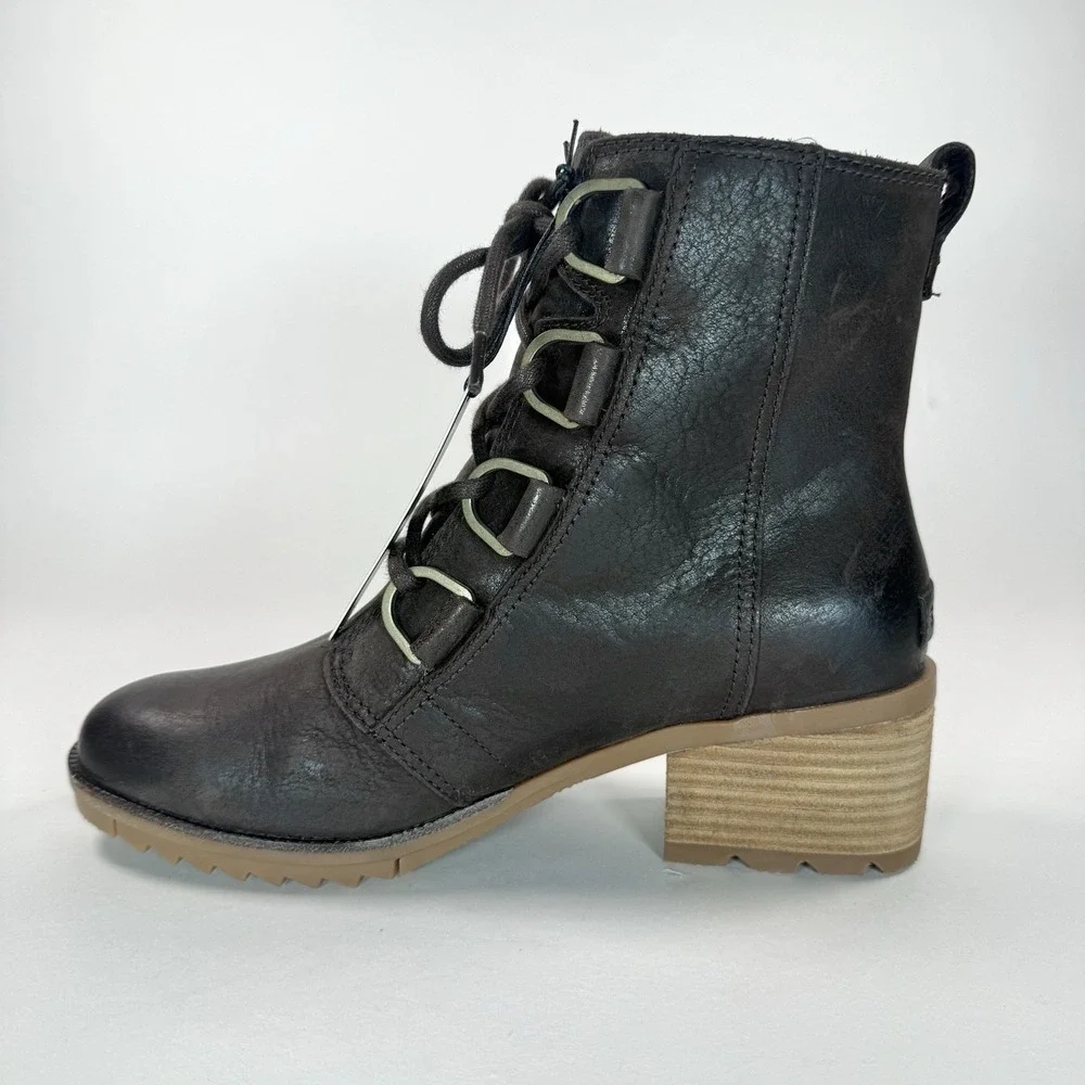 Sorel Womens 8.5 Waterproof Leather Lace Up Ankle‎ Boots Brown NL3715 NWT